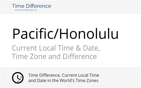 pacific time zone to honolulu time.